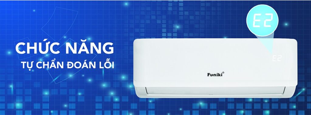 Điều hoà Funiki 1 chiều 24000 BTU HSC24TMU 9 Bo mạch điều khiển của điều hoà Funiki sẽ tự động phân tách và gửi mã lỗi