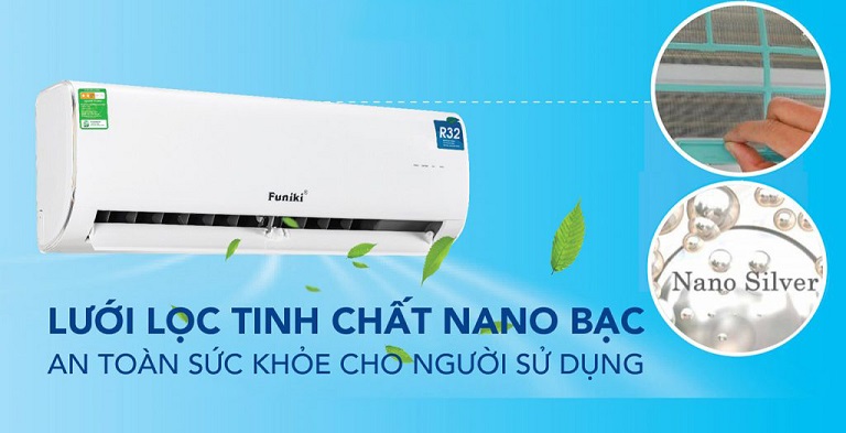 Điều hòa Funiki 9000BTU 2 chiều inverter HIH09TMU 7 4. Lọc sạch bụi bẩn và vi khuẩn nhờ tấm lọc Nano