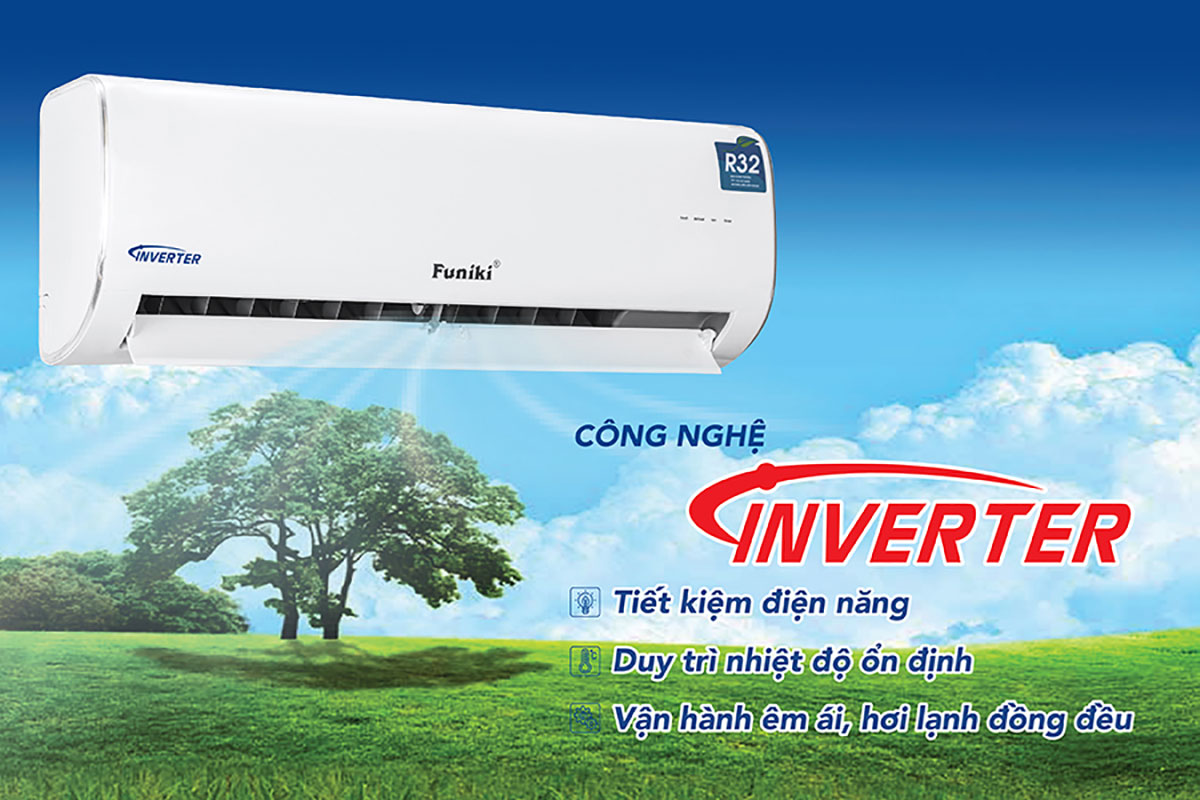 Điều hòa Funiki 9000BTU 2 chiều inverter HIH09TMU 5 2. Công nghệ làm lạnh siêu tiết kiệm Inverter của điều hoà Funiki 2 chiều