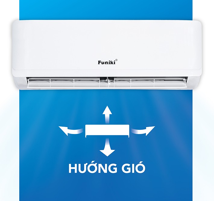 Điều hòa Funiki 9000BTU 2 chiều inverter HIH09TMU 6 3. Tận hưởng không khí mát lạnh ở mọi ngóc ngách nhờ hướng gió với góc rộng