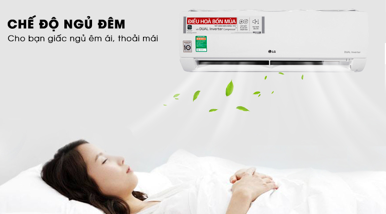 Điều hòa LG 12000BTU V13APH2 1 chiều inverter 12 Giấc ngủ ngon và sâu hơn với chế độ ngủ đêm của máy lạnh LG
