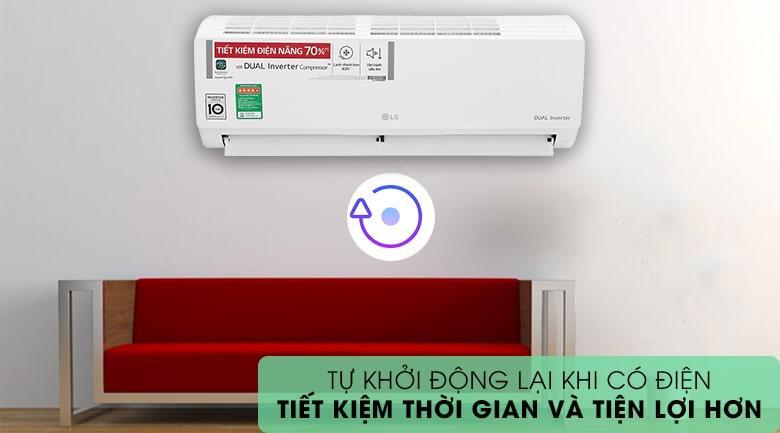 Điều hòa LG 12000BTU V13APH2 1 chiều inverter 13 Tiện lợi vô cùng với chức năng tự khởi động lại khi có điện của điều hoà LG V13APH2
