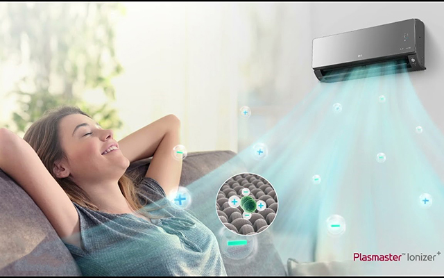 Điều hòa LG 12000BTU V13APH2 1 chiều inverter 11 Bước đột phá từ công nghệ thanh lọc không khí Plasmaster™