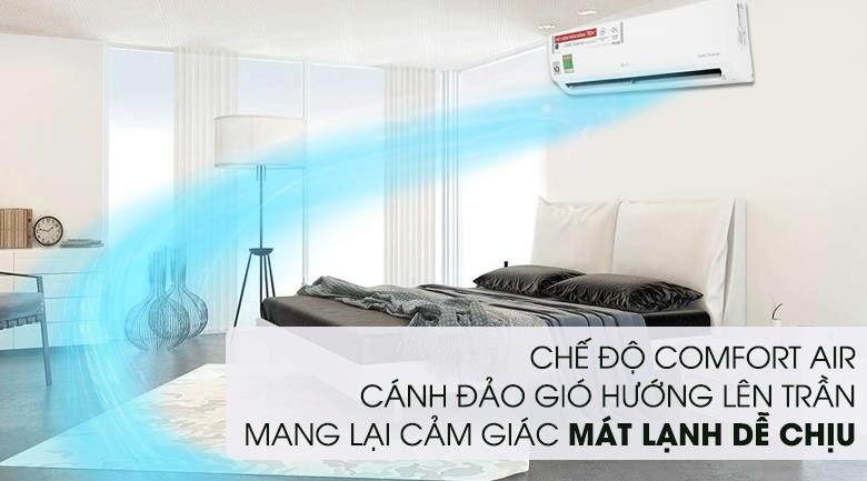 Điều hòa LG 9000BTU V10APH2 1 chiều inverter 8 Chế độ thổi gió dễ chịu Comfort Air của máy lạnh LG không gây cảm giác lạnh buốt, khó chịu