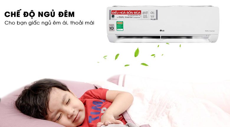 Điều hòa LG 9000BTU V10APH2 1 chiều inverter 10 Chế độ ngủ đêm mang đến cho bạn giấc ngủ ngon và sâu hơn