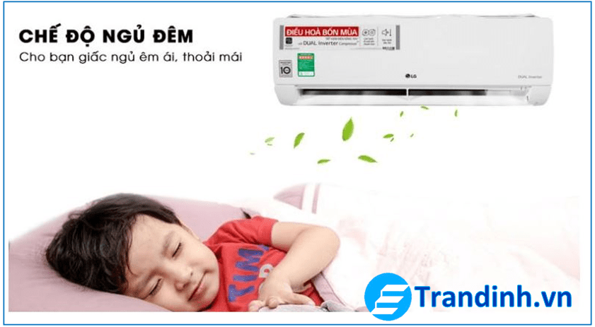 Điều hòa LG có tốn ĐIỆN không ? Công nghệ tiết kiệm điện ? 3 Điều hòa LG có chế độ ngủ đêm mang lại giấc ngủ ngon