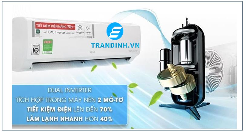 Điều hòa LG có tốt không? Ưu nhược điểm | Có tiết kiệm điện 24 Điều hòa LG trang bị máy nén DUAL Inverter siêu tiết kiệm