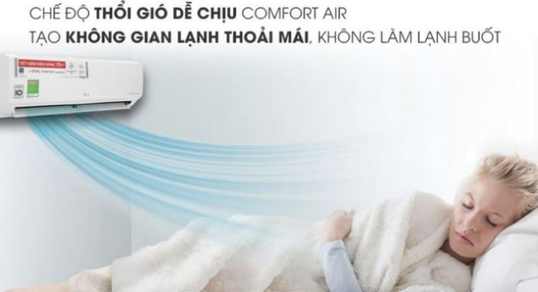 Điều hòa LG V10APFUV 9000BTU 1 chiều inverter UVnano 12 7. Máy lạnh LG V10APFUV nhập khẩu có chế độ thổi gió dễ chịu Comfort Air
