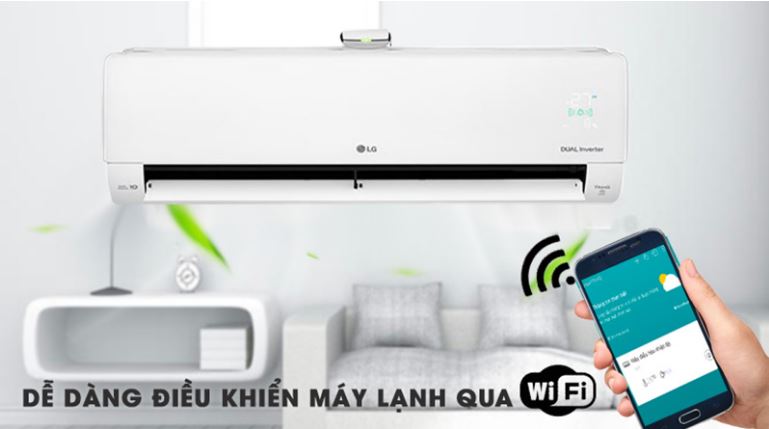 Điều hòa LG V10APFUV 9000BTU 1 chiều inverter UVnano 16 11. Điều khiển thông minh trên điện thoại nhờ tích hợp bộ phát wifi
