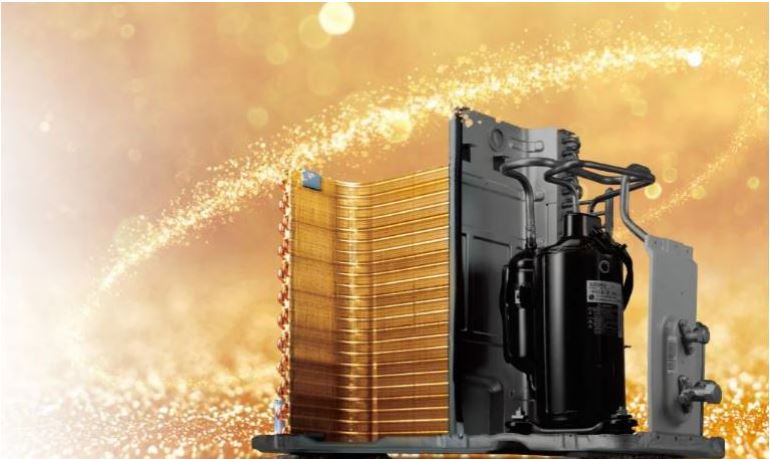 Điều hòa LG V10APFUV 9000BTU 1 chiều inverter UVnano 13 8. Máy lạnh LG chính hãng có dàn tản có lớp phủ chống ăn mòn Gold Fin bền bỉ