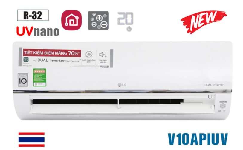 Điều hòa LG V10APIUV 9000BTU 1 chiều inverter UV Nano 