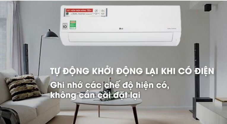 10. Điều hòa LG 2021 có chức năng tự khởi động lại khi có điện