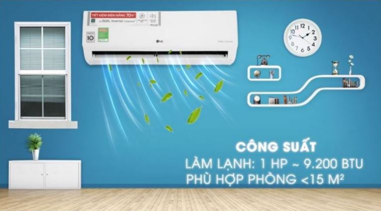 3. Điều hòa 9000BTU LG V10APIUV có thiết kế gọn gàng, hiện đại