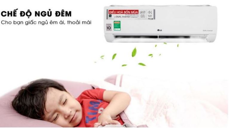 6. Điều hòa LG LG V13APFUV 2021 có chế độ ngủ đêm mang lại giấc ngủ ngon và sâu hơn