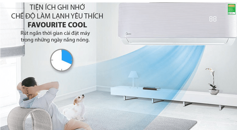 Điều hoà Midea Inverter 1 HP MSAB-10CRDN8 10 6. Tính năng Favourite Cool - Ghi nhớ chế độ làm lạnh ưa thích