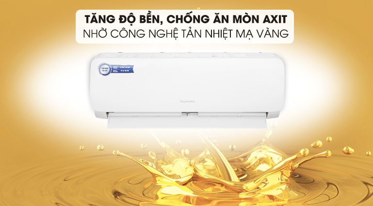 Điều hoà Nagakawa 9000btu NS-C09R2M09 7 5. Công nghệ tản nhiệt mạ vàng chống ăn mòn tiện ích trên điều hoà Nagakawa C09R2M09