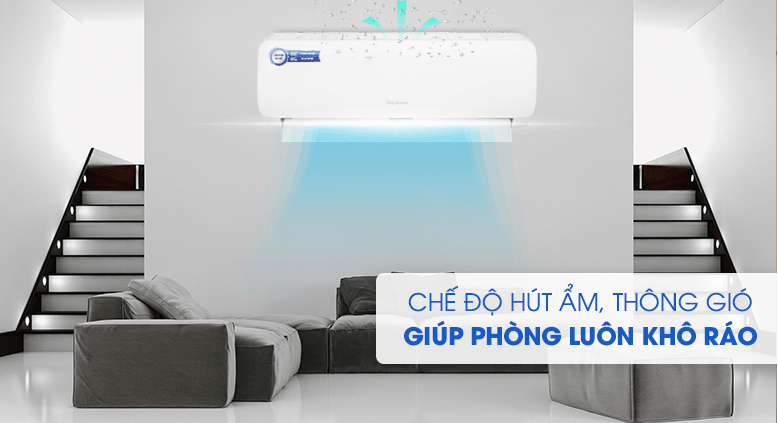 Điều hoà Nagakawa 9000btu NS-C09R2M09 9 7. Chế độ hút ẩm, thông gió giúp phòng luôn khô ráo trên máy lạnh 1 chiều Nagakawa C09R2M09