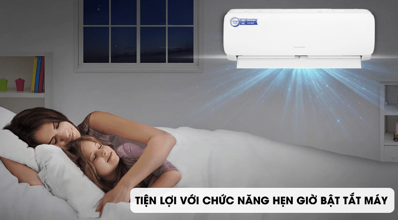 Điều hoà Nagakawa 9000btu NS-C09R2M09 11 9. Chức năng hẹn giờ bật tắt máy tiện ích trên điều hoà Nagakawa 1HP NS-C09R2M09