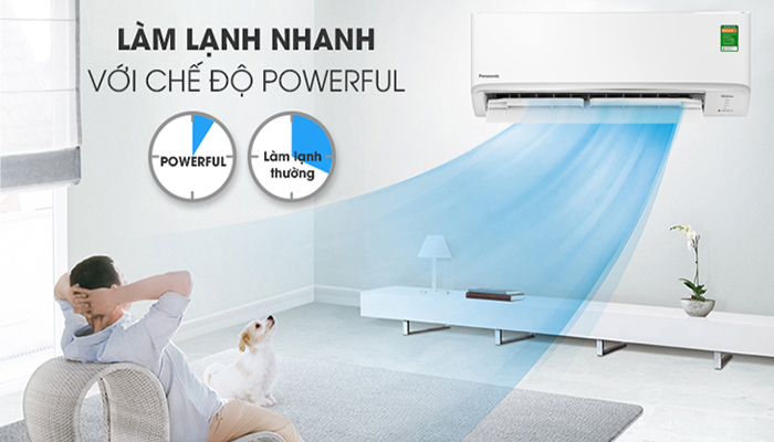 Điều hòa Panasonic 18000BTU YZ18XKH-8 2 chiều inverter 7 Chế độ Powerful của điều hoà Panasonic YZ18XKH-8 làm lạnh nhanh tức thì