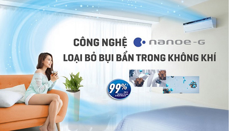 Điều hòa Panasonic 24000BTU U24XKH-8 1 chiều inverter 8 Công nghệ Nanoe-G trên máy lạnh Panasonic U24XKH-8 loại bỏ 99% bụi mịn và chống nấm mốc