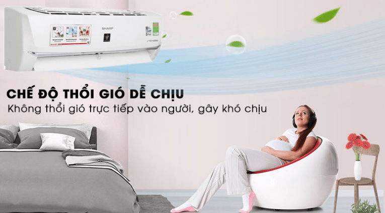 Điều hòa Sharp AH-XP13WHW 12000BTU 1 chiều inverter 14 9. Máy lạnh inverter Sharp AH-XP10WHW có chế độ thổi gió dễ chịu