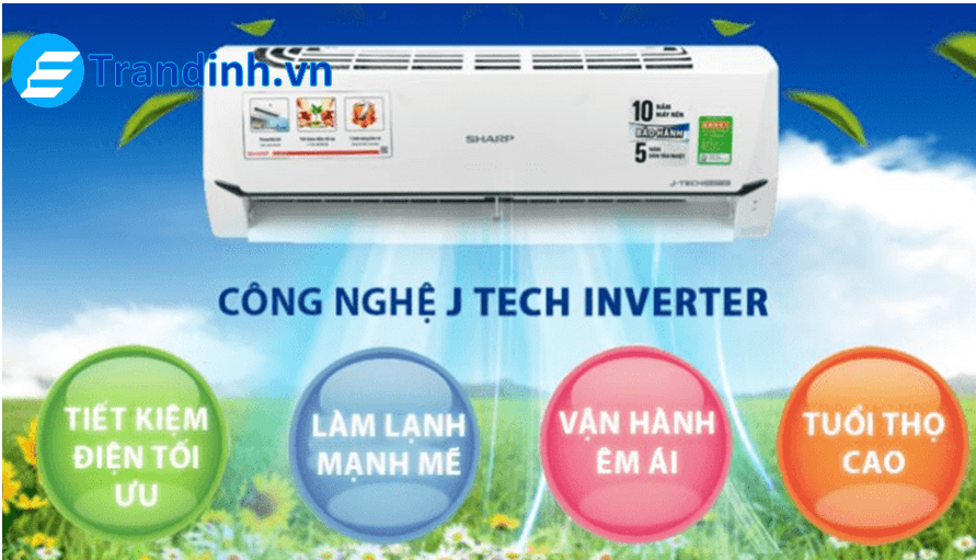 Điều hoà Sharp có tốn điện KHÔNG ? Có nên mua KHÔNG ? 1 Điều hòa Sharp sở hữu công nghệ Jet Tech inverer nâng cao hiệu quả sử dụng, tiết kiệm điện tối ưu