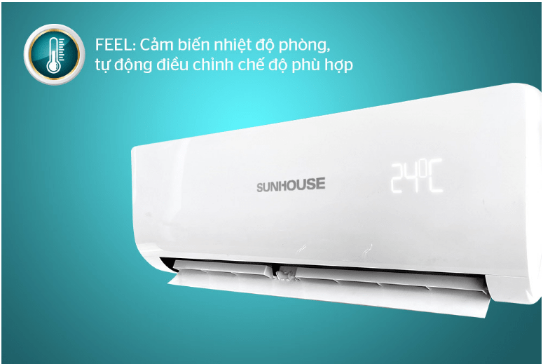 Điều hòa Sunhouse SHR-AW09C110 9000BTU 1 chiều 6 4. Máy lạnh Sunhouse SHRAW09C110 có cảm biến nhiệt độ tự động điều chỉnh thông minh