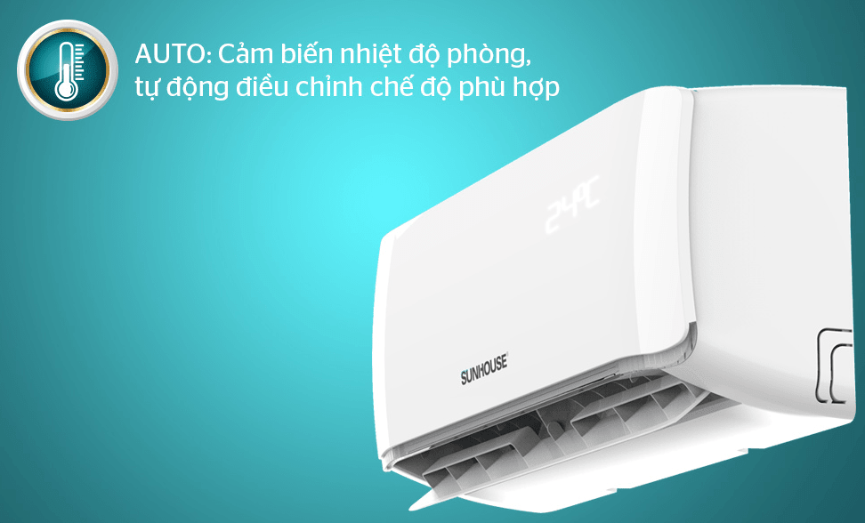 Điều hòa Sunhouse SHR-AW09C320 1 chiều 9000btu 12 9. Tự động điều chỉnh chế độ làm mát phù hợp với chế độ Auto trên máy lạnh SHR-AW09C320