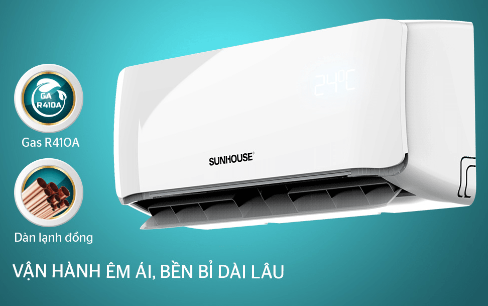 Điều hòa Sunhouse 12000BTU 1 chiều SHR-AW12C310 9 5. Vận hành êm ái, tiết kiệm điện năng hiệu quả với máy lạnh Sunhouse AW12C310