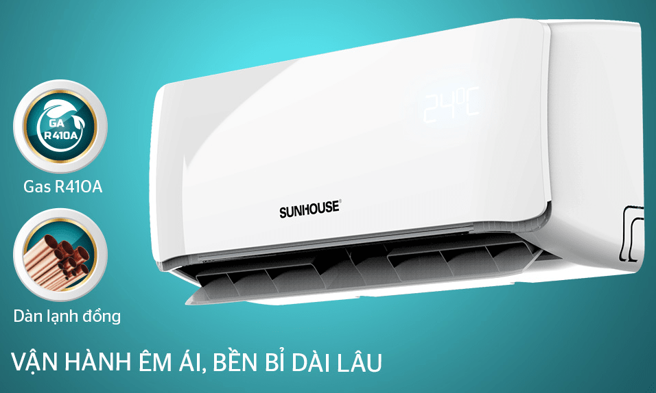 Điều hòa Sunhouse SHR-AW12C320 12000BTU 1 chiều 11 7. Vận hành êm ái, tiết kiệm điện năng hiệu quả với điều hoà Sunhouse SHR AW12C320