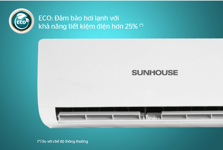 Điều hòa Sunhouse SHR-AW12H110 12000BTU 2 chiều 8 5. Máy lạnh 2 chiều Sunhouse SHR-AW12H110 tiết kiệm điện nhờ chế độ ECO