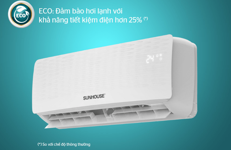 Điều hòa Sunhouse SHR-AW18C110 18000BTU 1 chiều 9 6. Máy lạnh Sunhouse SHR-AW18C110 có ECO tiết kiệm điện năng hiệu quả