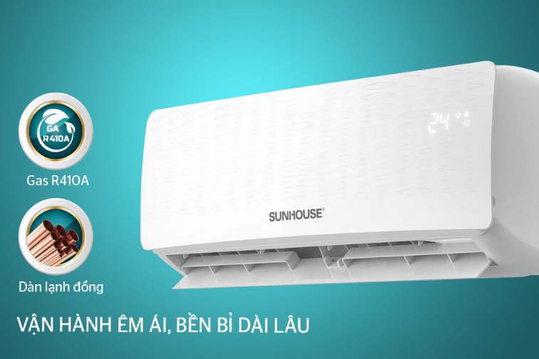 Điều hòa Sunhouse SHR-AW18C110 18000BTU 1 chiều 14 11. Điều hòa 18000BTU Sunhouse SHR-AW18C110 động cơ vận hành êm ái, không gây tiếng ồn
