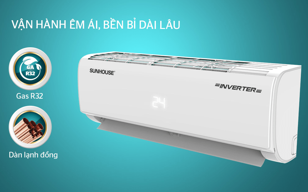 10. AW18IC610 - điều hoà Sunhouse vận hành êm ái, bền bỉ với dàn lạnh đồng, gas R32 an toàn môi trường