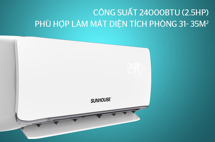 Điều hòa Sunhouse 1 chiều 24000BTU SHR-AW24C310 5 Điều hoà Sunhouse 1 chiều 24000BTU SHR AW24C310 phù hợp cho phòng có diện tích từ 30-35m2