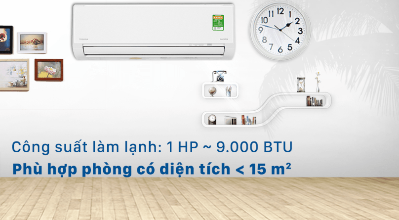 Máy lạnh Toshiba 1 HP RAS H10L3KCVG V phù hợp diện tích phòng dưới 15 m2