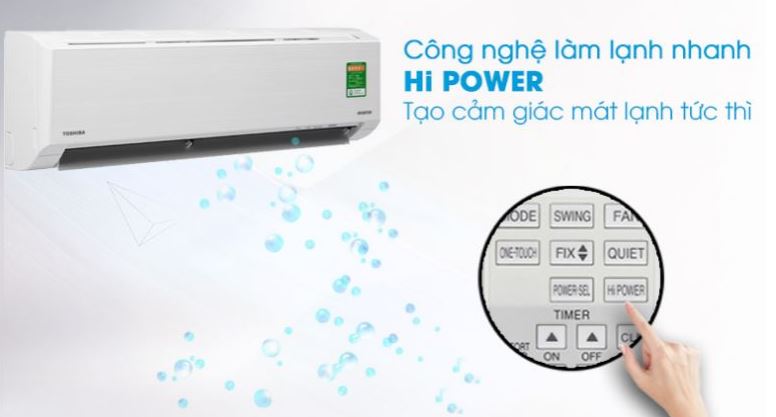 5. Máy lạnh Toshiba RAS-H10D2KCVG-V làm lạnh nhanh chóng với chế độ Hi Power