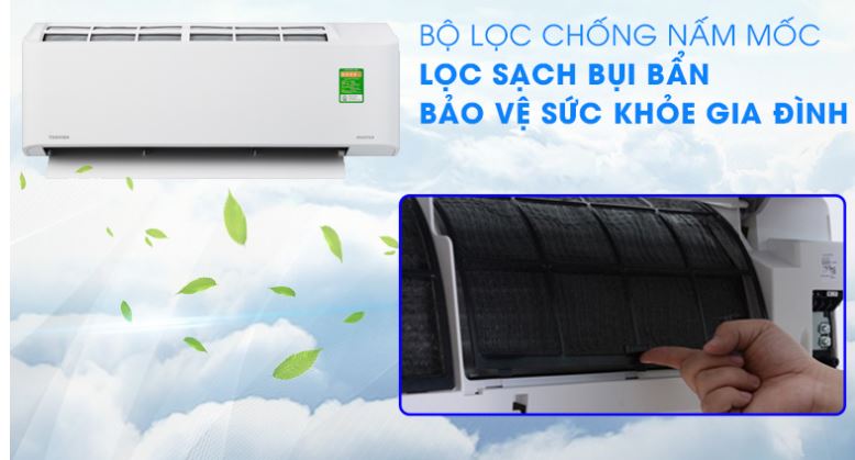 4. Máy lạnh Toshiba H13C2KCVG-V giúp bảo vệ sức khỏe tốt hơn với bộ lọc chống nấm mốc