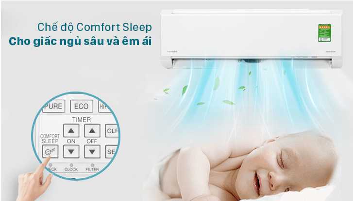 11. Điều hòa Toshiba RAS-H13E2KCVG-V Inverter 1.5 HP cho giấc ngủ ngon và sâu giấc với chế độ Comfort Sleep