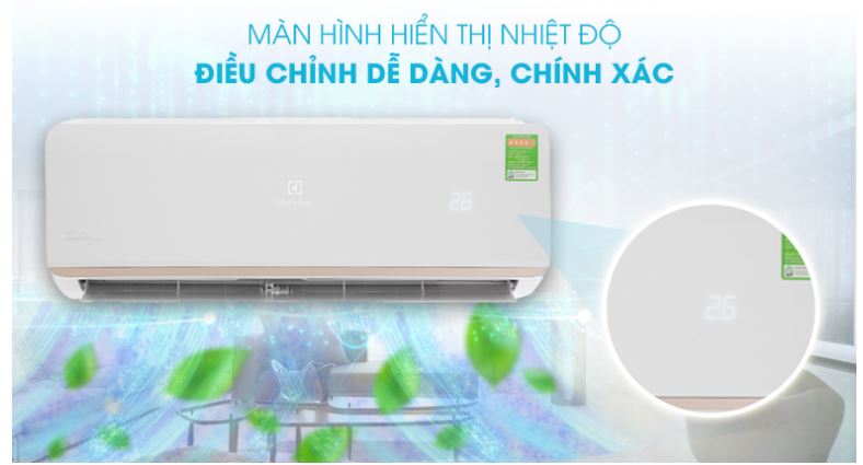 11. Dàn máy lạnh Electrolux dễ dàng quan sát, điều chỉnh nhiệt độ nhờ màn hình LED trên dàn lạnh