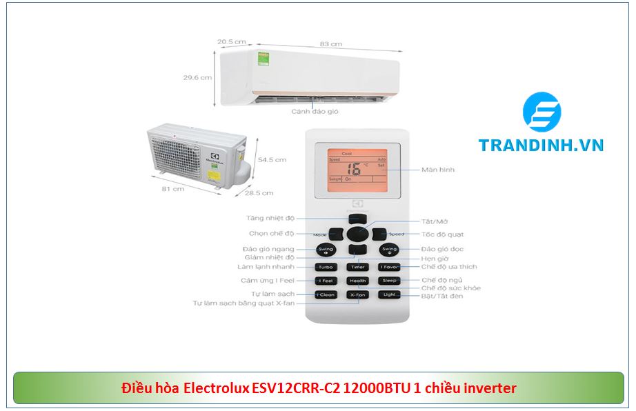 1. Tổng quan Điều hòa Electrolux ESV12CRR-C2 12000BTU 1 chiều inverter 