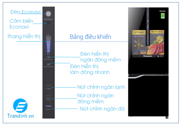 Cách sử dụng bảng điều khiển tủ lạnh Panasonic