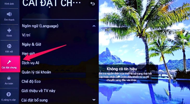 Hướng dẫn cách hẹn giờ tắt, bật cho Smart tivi LG 3 Bước 3: