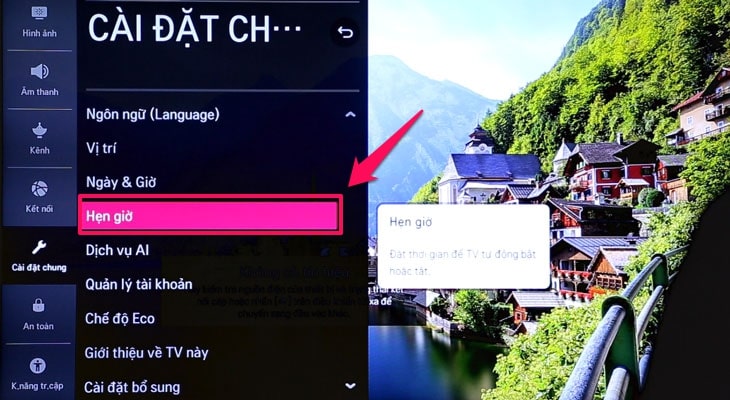 Hướng dẫn cách hẹn giờ tắt, bật cho Smart tivi LG 4 Bước 4: