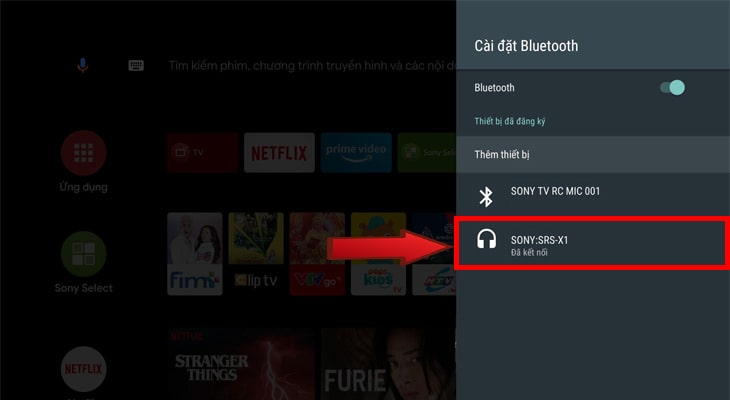 Cách kết nối bluetooth trên Android tivi Sony 7 Bước 5: