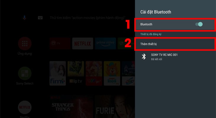 Cách kết nối bluetooth trên Android tivi Sony 5 Bước 4: