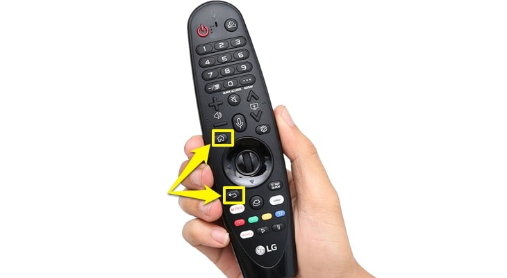 Hướng dẫn cách kết nối Magic remote với tivi LG【 2 Bước 】 21 "hình ngôi nhà" và "Back"