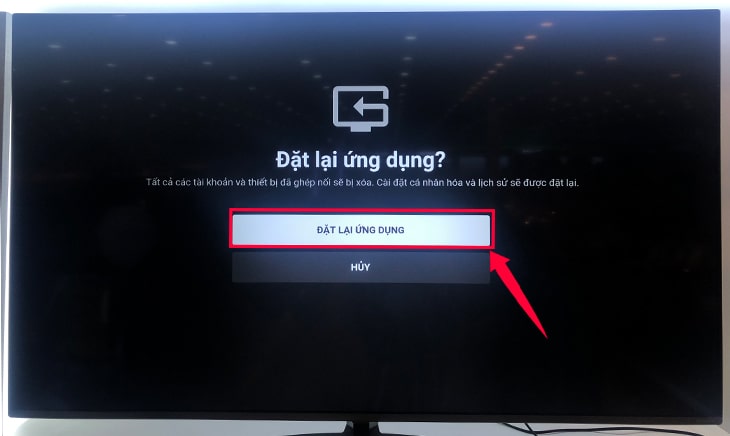 Cách sử dụng ứng dụng YouTube trên Smart tivi LG 13 Sau đó chọn "Đặt lại ứng dụng".