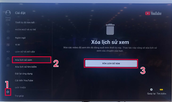 Cách sử dụng ứng dụng YouTube trên Smart tivi LG 8 Cách xóa lịch sử xem