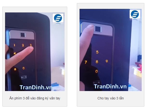Hướng dẫn cài đặt khóa cửa điện tử Samsung SHP-DP609 8 Đăng ký Vân Tay
